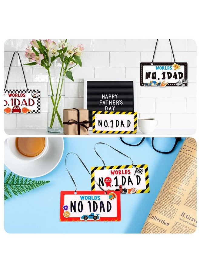 Chunful Chunful 16 Pack DIY Father's Day Craft Kit for Kids Classroom Make Your Own No. 1 Dad License Plate Sign DIY Father's Day Crafts Gift from Kids for Supplies School Activity Gift - Image 3