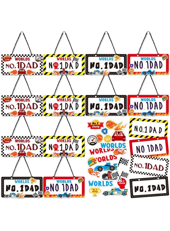 Chunful Chunful 16 Pack DIY Father's Day Craft Kit for Kids Classroom Make Your Own No. 1 Dad License Plate Sign DIY Father's Day Crafts Gift from Kids for Supplies School Activity Gift - Image 1
