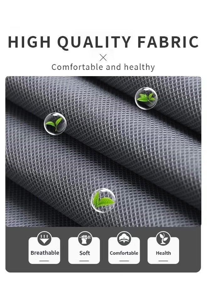 Monda Wardrobe Storage Closet Fabric Clothes Organizer with Side Pockets Zipper and Hanging Rail Foldable Non-woven Textile Storage Clothing Rack Grey - Image 5