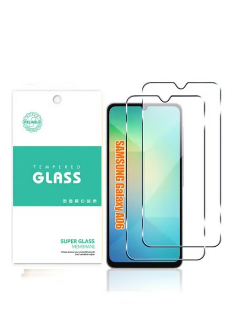 2 Pack Compatible with Samsung Galaxy A06 Screen Protector Glass, Premium 9H Hardness Anti-Scratch Bubble Free Tempered Glass Screen Protector  - Image 1