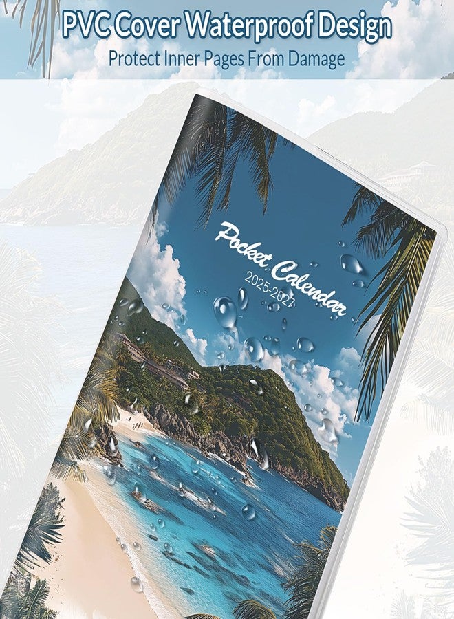 KONVINIT Pocket Calendar 2025-2027, Small Monthly Planner 2025-2027 - 3.7" x 6.7" - Runs from July 2025 Until December 2027, Pocket Calendar 2026 with Beach Cover for Planning - Image 5