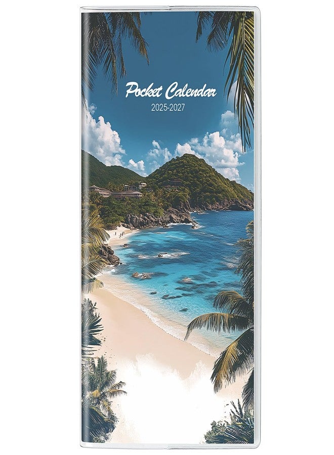 KONVINIT Pocket Calendar 2025-2027, Small Monthly Planner 2025-2027 - 3.7" x 6.7" - Runs from July 2025 Until December 2027, Pocket Calendar 2026 with Beach Cover for Planning - Image 1