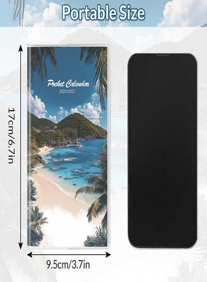 KONVINIT Pocket Calendar 2025-2027, Small Monthly Planner 2025-2027 - 3.7" x 6.7" - Runs from July 2025 Until December 2027, Pocket Calendar 2026 with Beach Cover for Planning - Image 2