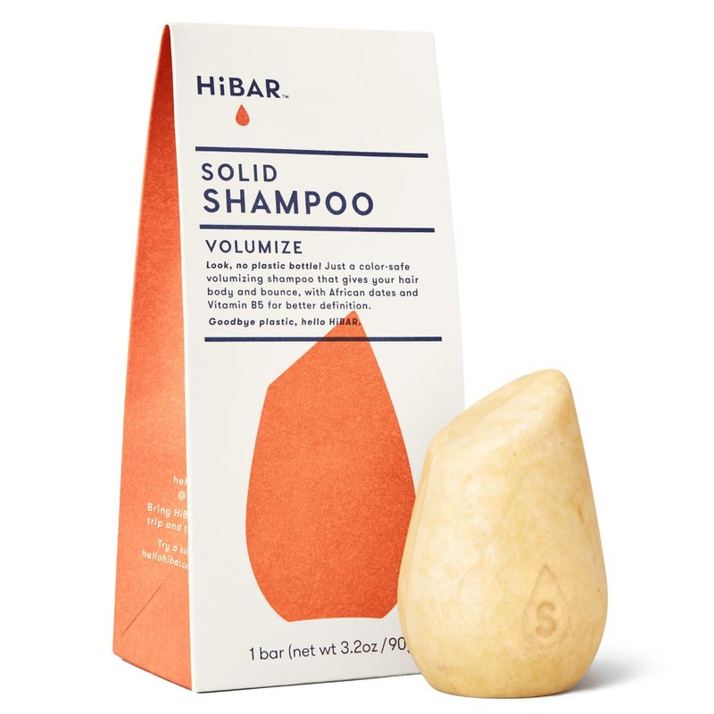 HIBAR Volumize Shampoo Bar For Fine Flat Hair Add Body Definition Volume With African Dates Vitamin B5 PlasticFree Soap Paraben SulfateFree Color Safe Vegan 1 Solid Bar