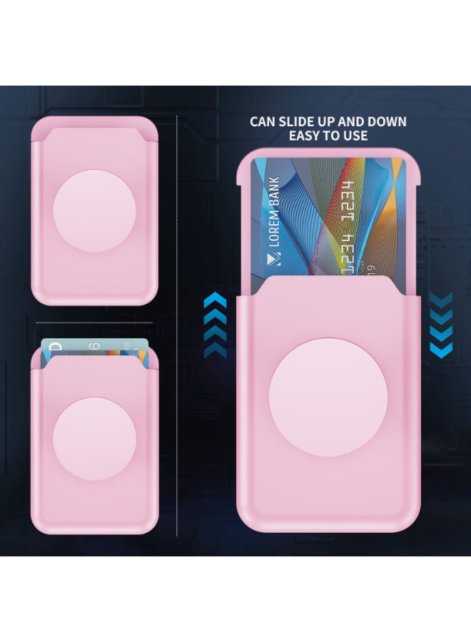 MagSafe Magnetic Wallet Card Holder with Stand | Strong Magnetic Snap-On, Dual Card Slots, Expandable Grip, Compatible with Magnetic Phone Cases & Wireless Charging Phones (Pink) - Image 3