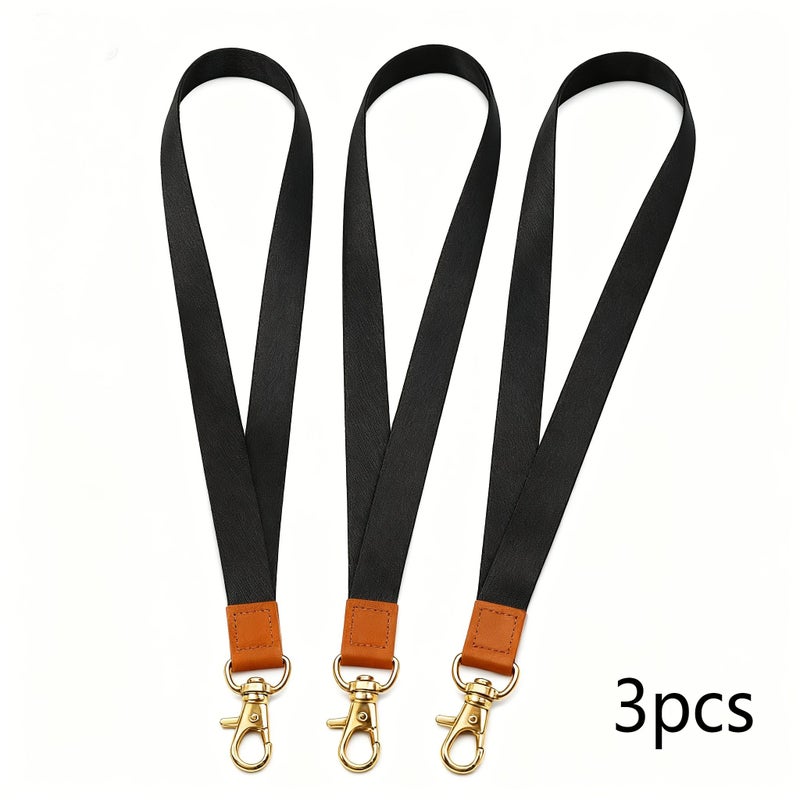 3 Pcs Black Short 8.27 Inch 2D 1 3 Lanyard Badge Holder - Image 5