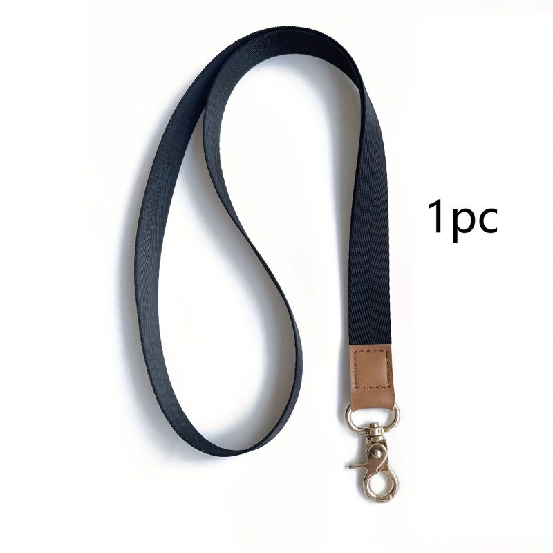 3 Pcs Black Short 8.27 Inch 2D 1 3 Lanyard Badge Holder - Image 1
