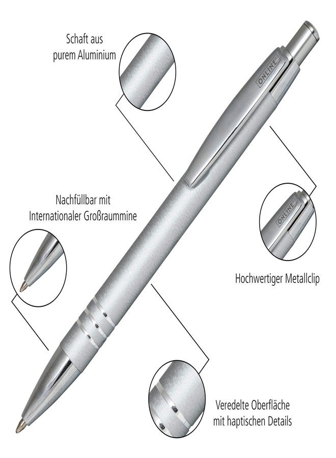 Online Graphite Black Ball Pen 43030 / noble metal biro, retractable ball pen made of aluminum, replaceable refill, black writing color, exclusive case, colour black - Image 3