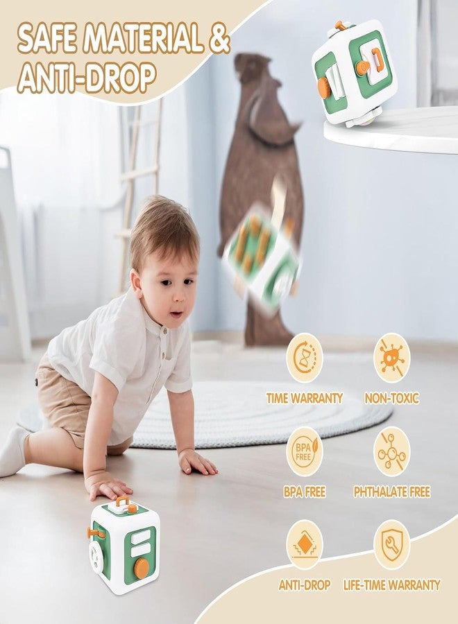 Lupro Montessori Busy Cube & Board Travel Toys for Toddlers 1-3 Years Sensory Learning Activity Toy for Boys & Girls Educational Gift for Kids (Green) - Image 4