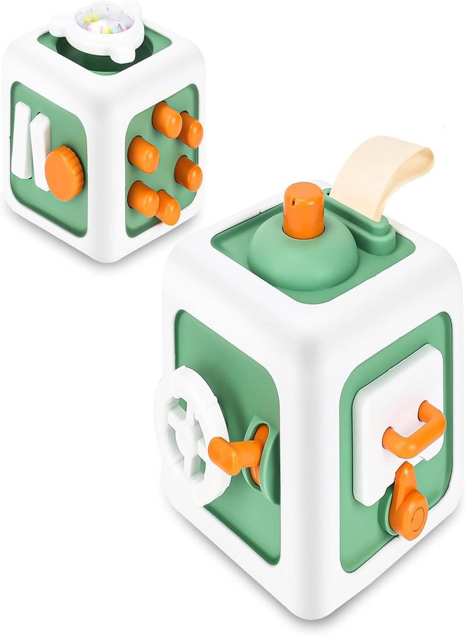 Lupro Montessori Busy Cube & Board Travel Toys for Toddlers 1-3 Years Sensory Learning Activity Toy for Boys & Girls Educational Gift for Kids (Green) - Image 1
