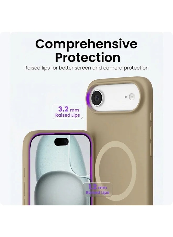 Mobcos Mobcos iPhone 17 Air Brown Elite Ring Mobcos iPhone 17 Air Brown Elite Ring Premium Silicone Magnetic Wireless Charging Case for iPhone | Silky Soft Touch | Military-Grade Shockproof Protection | Strong Magnetic Compatibility | Luxury Slim Cover  | Best Price UAE