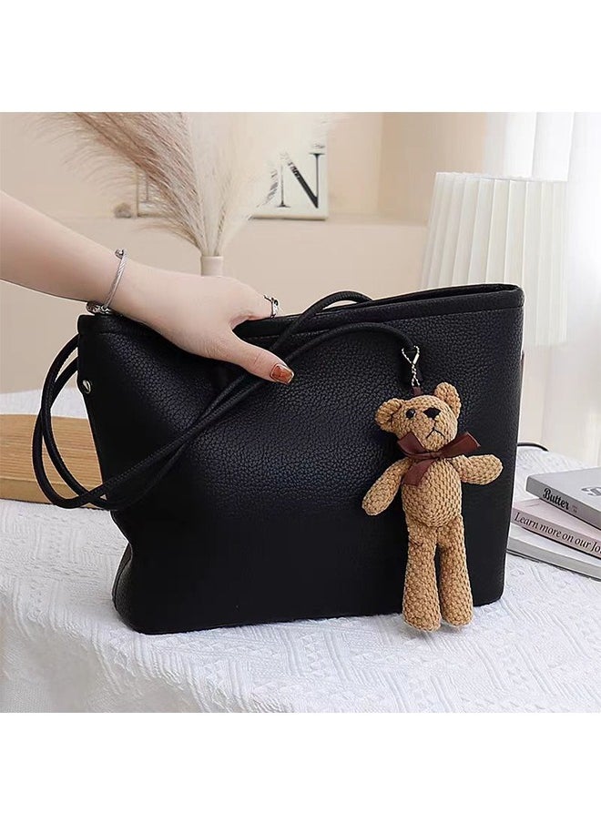 JCB CHIC Shoulder Bags for Women，PU Leather Tote Crossbody Bag Soft Large Capacity，Fashionable Travel Shoulder Bag  Tote Handbag  Weekender Bag Shopper Handbag Travel Purse(230 Black)  - Image 3