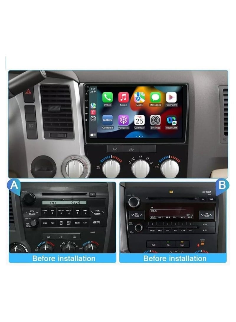 SHEZA STAR Android Car Stereo for Toyota Tundra 2007-2014 Toyota Sequoia 2008-2019 4GB RAM 32GB ROM Support Carplay, Mirror Link Wi-Fi BT, Radio GPS Navigation, 10 Inch IPS Touch Screen with AHD Camera Included - Image 2