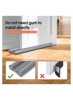 YONK YONK Door Draft Stopper Door Draft Blocker Noise Reduction Sound Proof Door Sweeps Weather Stripping Adjustable Under Door Seal  - Image 3