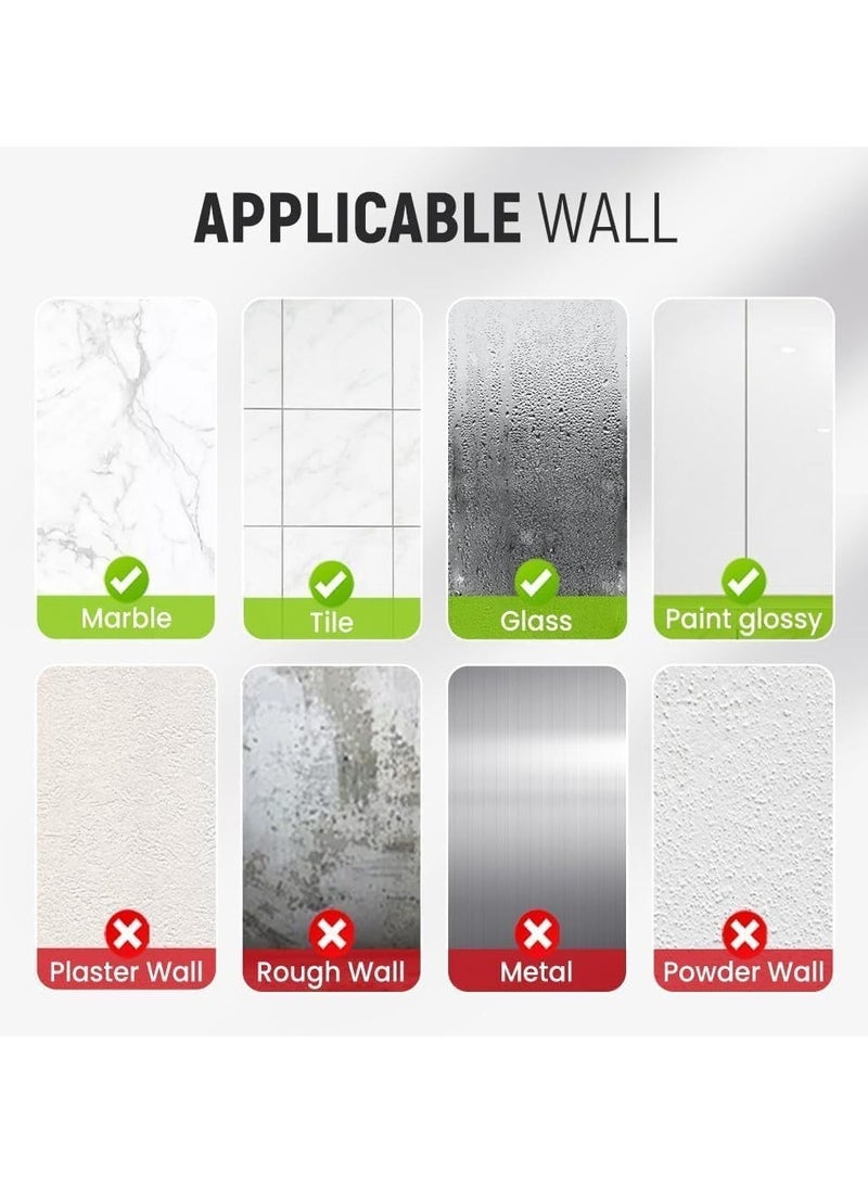 عام خطافات الورق الزجاجية بالشفاط (4 قطع) - خطافات خالية من الحفر للأبواب والمرايا، حامل مثالي للإكسسوارات والمناشف - Image 4