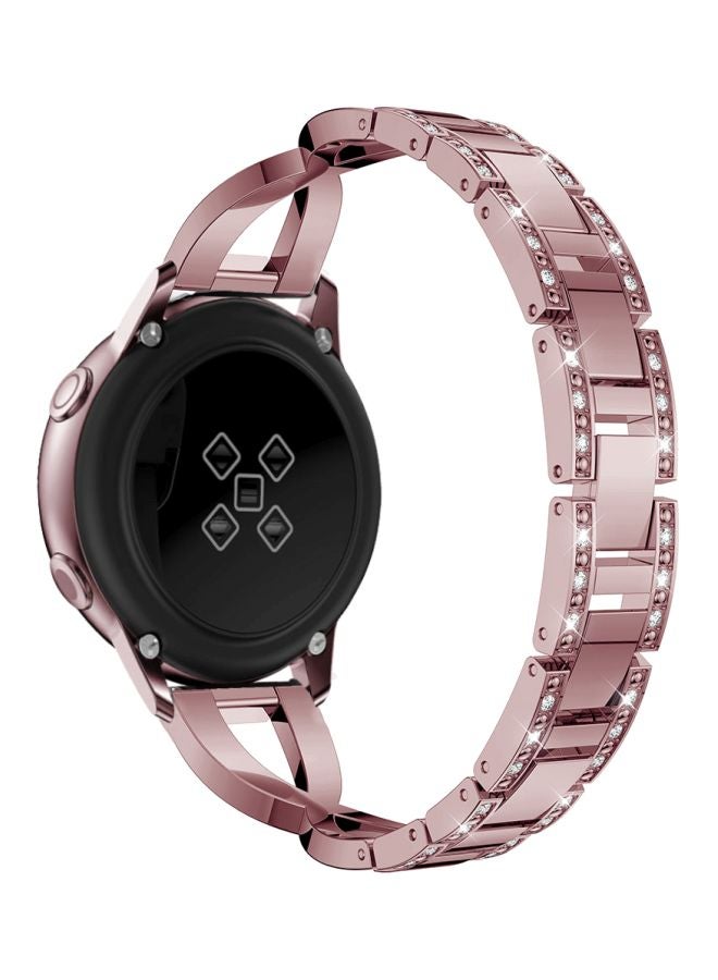 Diamond Studded Replacement Strap For Samsung Galaxy Active/Active2 Pink - Image 4