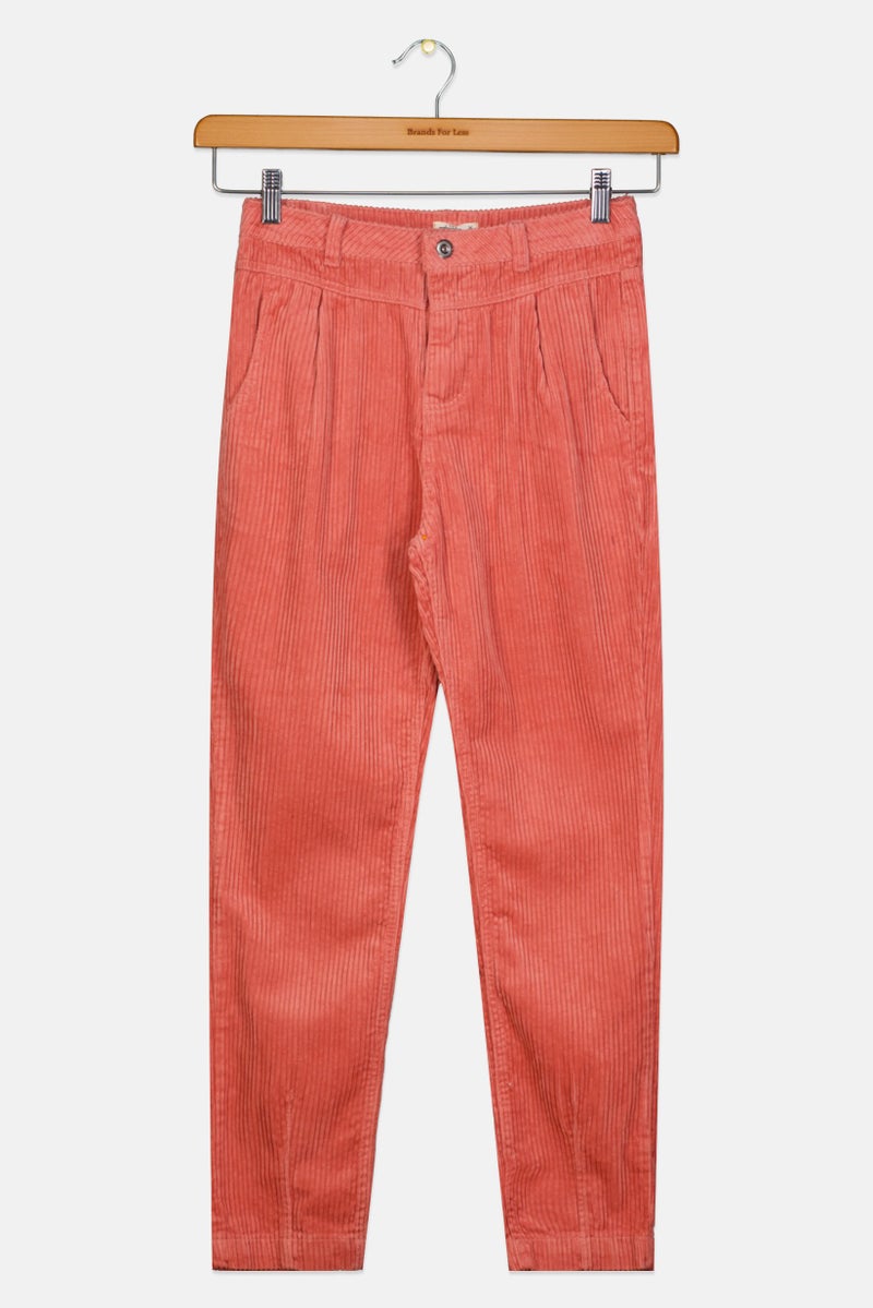 TAPE A L'OEIL Kids Girl Ribbed Corduroy Pants, Rose Pink  - Image 1