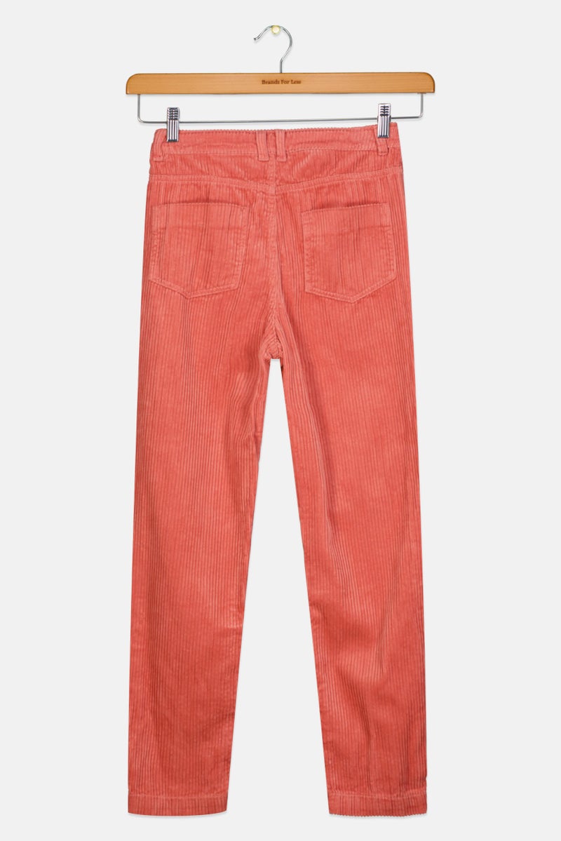 TAPE A L'OEIL Kids Girl Ribbed Corduroy Pants, Rose Pink  - Image 2