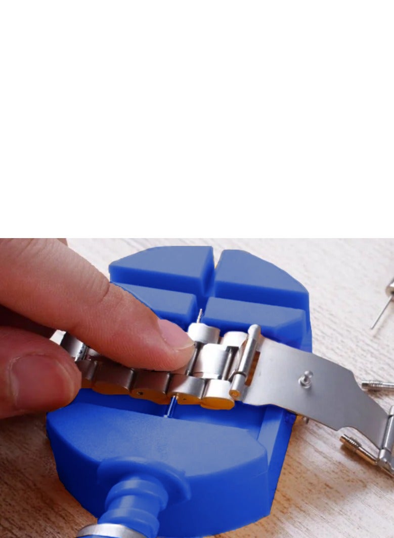 يا كومز Yakumuz Watch Band Strap Link Pin Remover ضبط مجموعة أدوات الإصلاح لصانعي الساعات مع دبابيس ربيع الدفع الصلب - Image 5