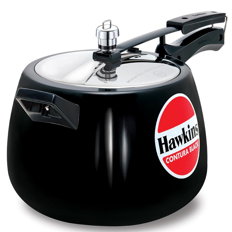 Hawkins 6.5 Litre Contura Black Pressure Cooker, Hard Anodised Inner Lid Cooker, Handi Cooker, Black (Cb65), 6.5 Liter - Image 1