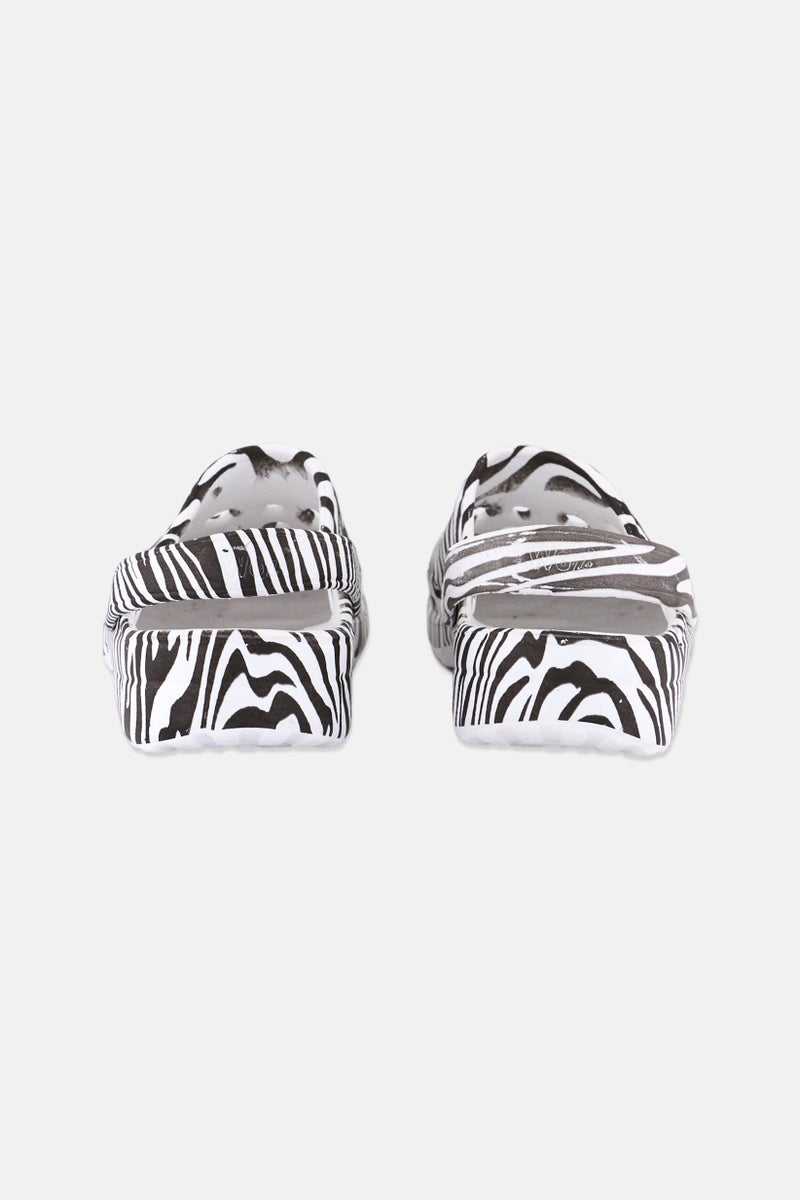 Woz Kids Girl Slip On Animal Print Clogs, White - Image 2