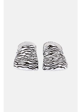 Woz Kids Girl Slip On Animal Print Clogs, White  - Image 4