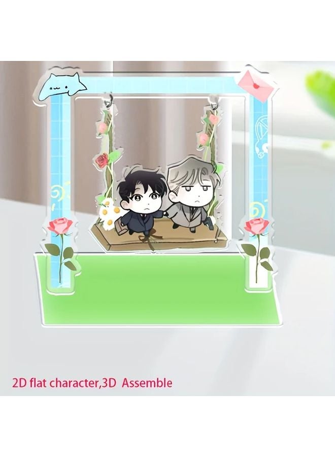Cute Anime Swing Stand Model Plate Dynamic Character Pose Display Case - Image 5