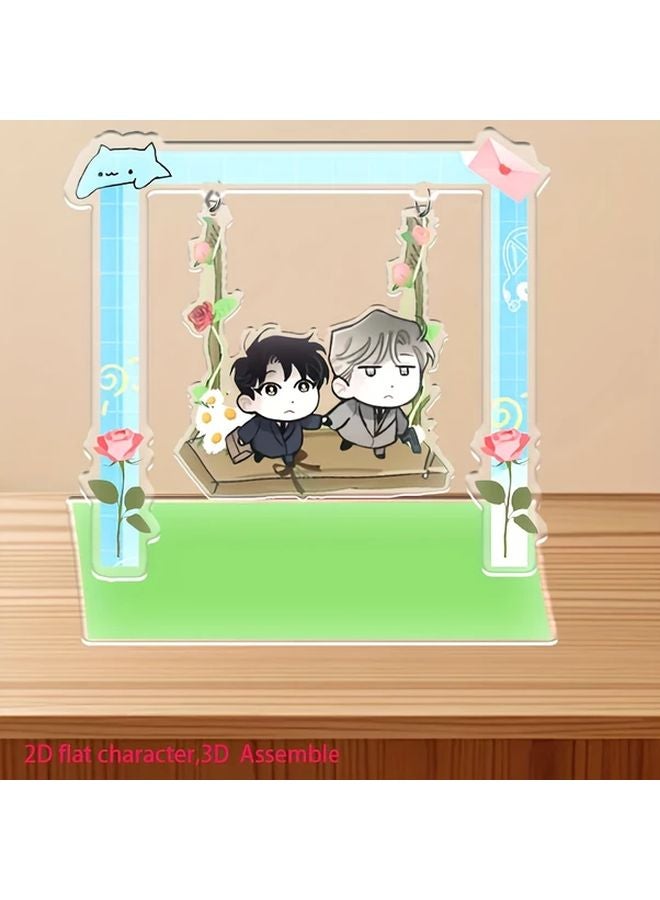 Cute Anime Swing Stand Model Plate Dynamic Character Pose Display Case - Image 4