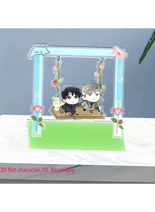 Cute Anime Swing Stand Model Plate Dynamic Character Pose Display Case - Image 2