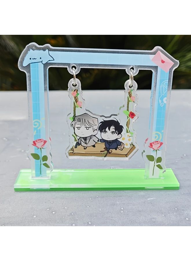 Cute Anime Swing Stand Model Plate Dynamic Character Pose Display Case - Image 1