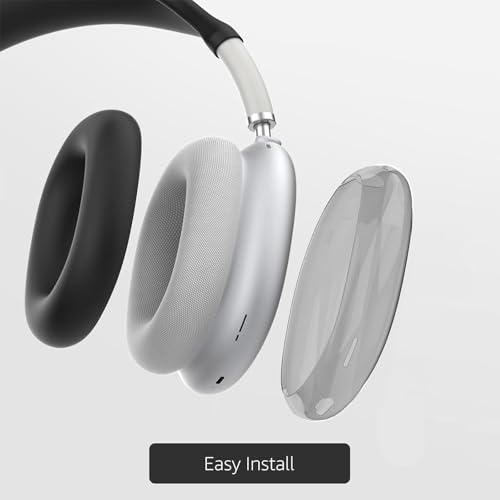 MOLOPPO 3 in 1 Case Cover for AirPods Max, Clear TPU Ear Cup/Silicone Earpad Case/Headband Cover, Anti-Scratch Accessories Set Compatible with Apple for AirPods Max 2/1 (2026/2024/2020), Black - Image 3