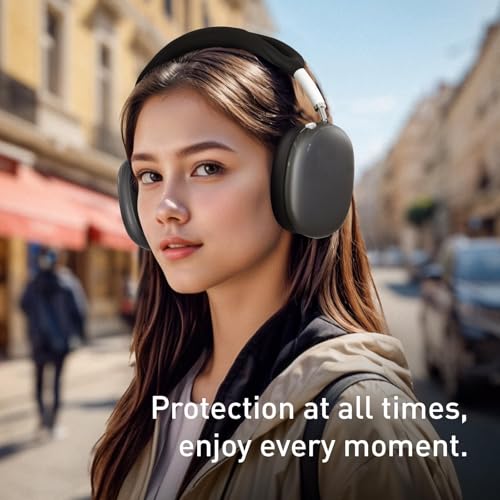 MOLOPPO 3 in 1 Case Cover for AirPods Max, Clear TPU Ear Cup/Silicone Earpad Case/Headband Cover, Anti-Scratch Accessories Set Compatible with Apple for AirPods Max 2/1 (2026/2024/2020), Black - Image 4