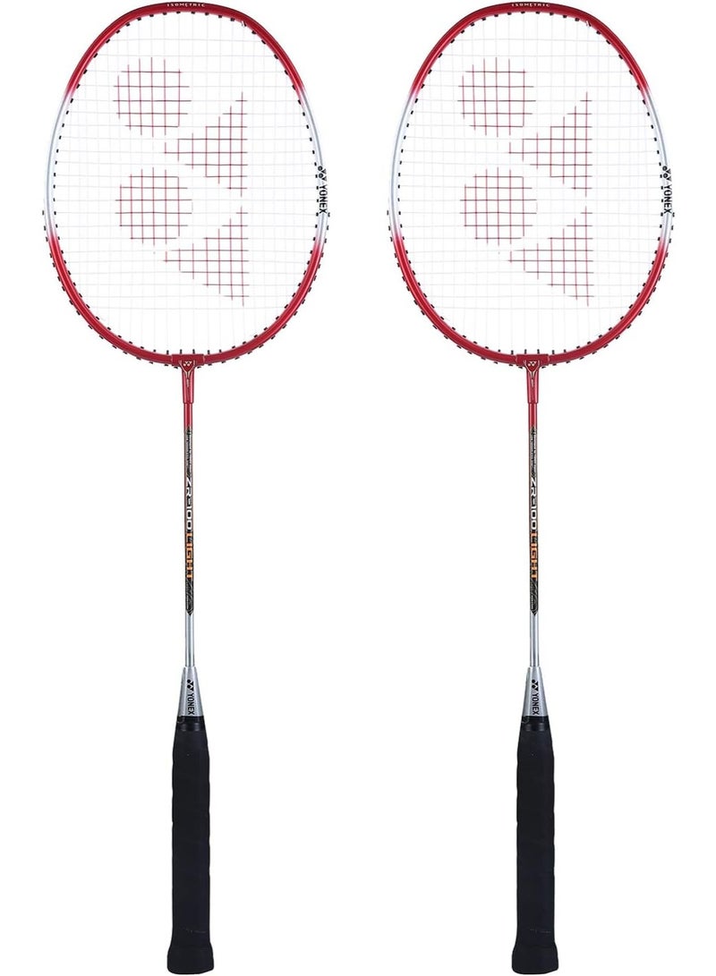 Yonex ZR 100 Light Red/Grey Aluminium Badminton Racquet with Full Cover, Set of 2 | Made in India - Image 2