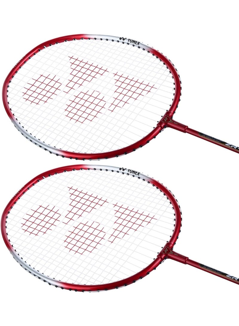 Yonex ZR 100 Light Red/Grey Aluminium Badminton Racquet with Full Cover, Set of 2 | Made in India - Image 4