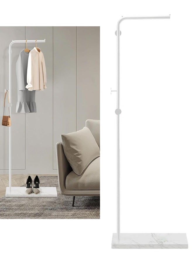 VUCATIN - Metal Coat Rack with Hooks and Stable Base Modern Coat Tree with Crossbar L Shaped Coat Hanger Stand Perchero De Pie Free Standing Coat Rack for Entryway and Corner Shelves (L-Type White) - Image 1