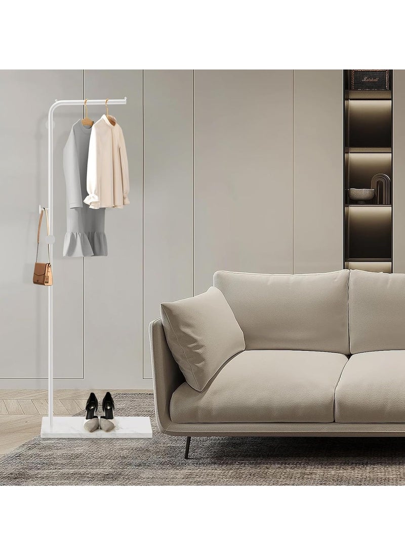 VUCATIN - Metal Coat Rack with Hooks and Stable Base Modern Coat Tree with Crossbar L Shaped Coat Hanger Stand Perchero De Pie Free Standing Coat Rack for Entryway and Corner Shelves (L-Type White) - Image 1
