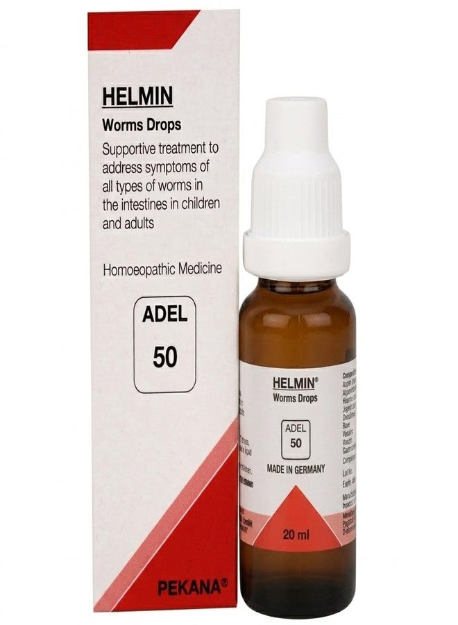 Homeoved, ADEL 50 Helmin Worms Drops 20 ml | Homeopathic Medicine for Intestinal Worms, Pinworms & Digestive Health | Supports Natural Deworming for Children & Adults | Made in Germany | Pack of 1 - Image 1