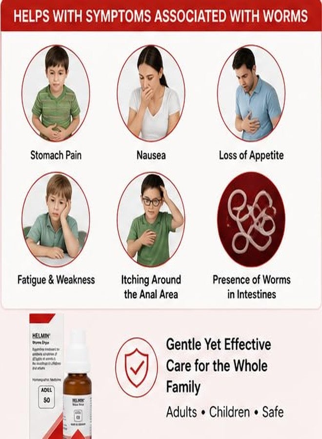 Homeoved, ADEL 50 Helmin Worms Drops 20 ml | Homeopathic Medicine for Intestinal Worms, Pinworms & Digestive Health | Supports Natural Deworming for Children & Adults | Made in Germany | Pack of 1 - Image 3