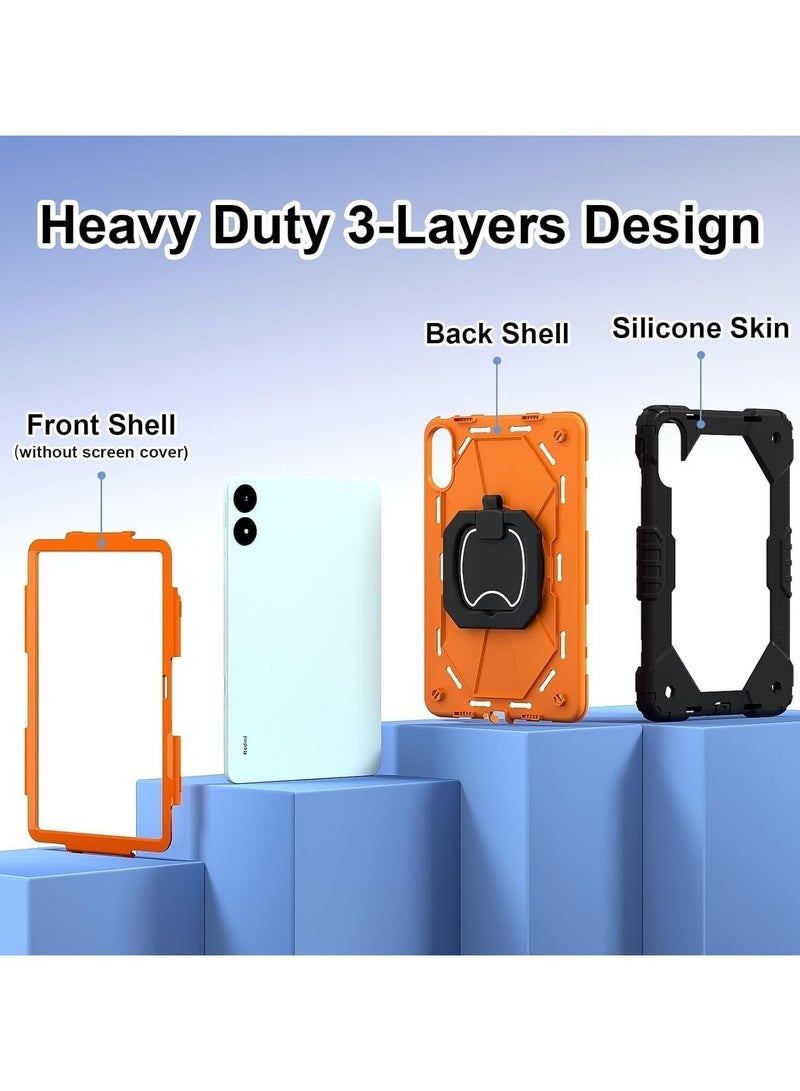general Case Compatible with Xiaomi Redmi Pad Pro 12.1 inch Case, Full-Body Rugged Shockproof Protective Shell, 360掳 Swivel Stand Handle Cover with Shoulder Strap - Image 3