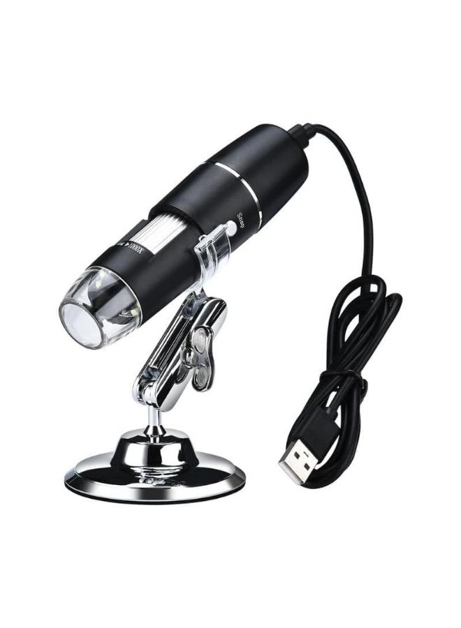ميكروسكوب usb بقدرة تكبير حتى 1600 x  مزود بإضاءة ليد 8 لمبات بزرار تحكم في قوة الإضائة يعمل بالUSB و يمكن توصيلة على الكمبيوتر او التابلت او الموبايل - Image 4