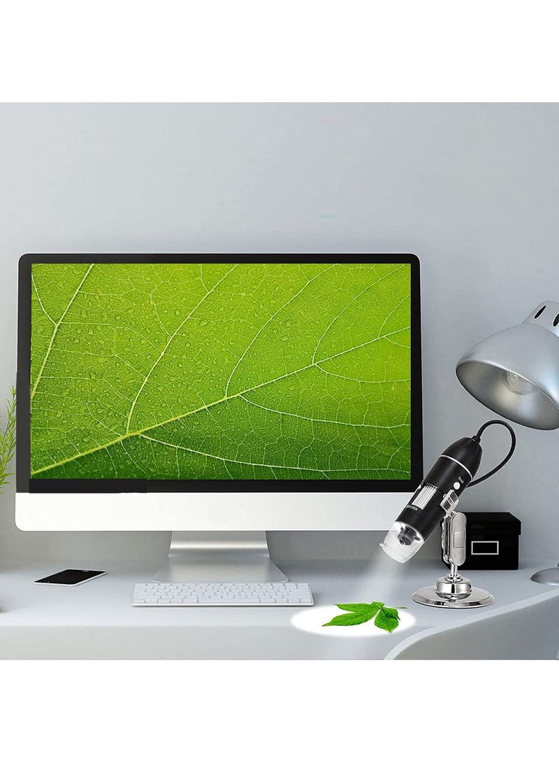 ميكروسكوب usb بقدرة تكبير حتى 1600 x  مزود بإضاءة ليد 8 لمبات بزرار تحكم في قوة الإضائة يعمل بالUSB و يمكن توصيلة على الكمبيوتر او التابلت او الموبايل - Image 5