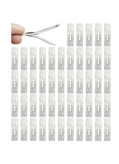 Cinaci Inaci 50 Pack Bulk 5Cm / 2 Inches Rectangle Square Silver Metal Hair Clips Barrettes Hairpins Thin Fine Bang Hair Holders Diy Craft Accessories For Women Girls Teens Kids  - Image 2