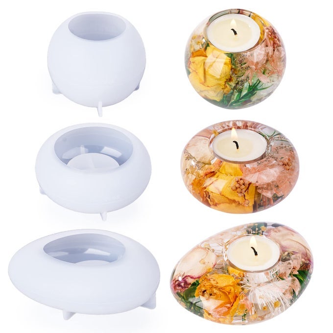 LETS RESIN TEALIGHT CANDLE HOLDER RESIN MOLDS SILICONE3PCS TEA LIGHT CANDLE HOLDER MOLDS FOR RESINPLASTERCEMENT CONCRETEEPOXY MOULDS FOR DIY HOME DCORGREAT FOR BEGINNERS