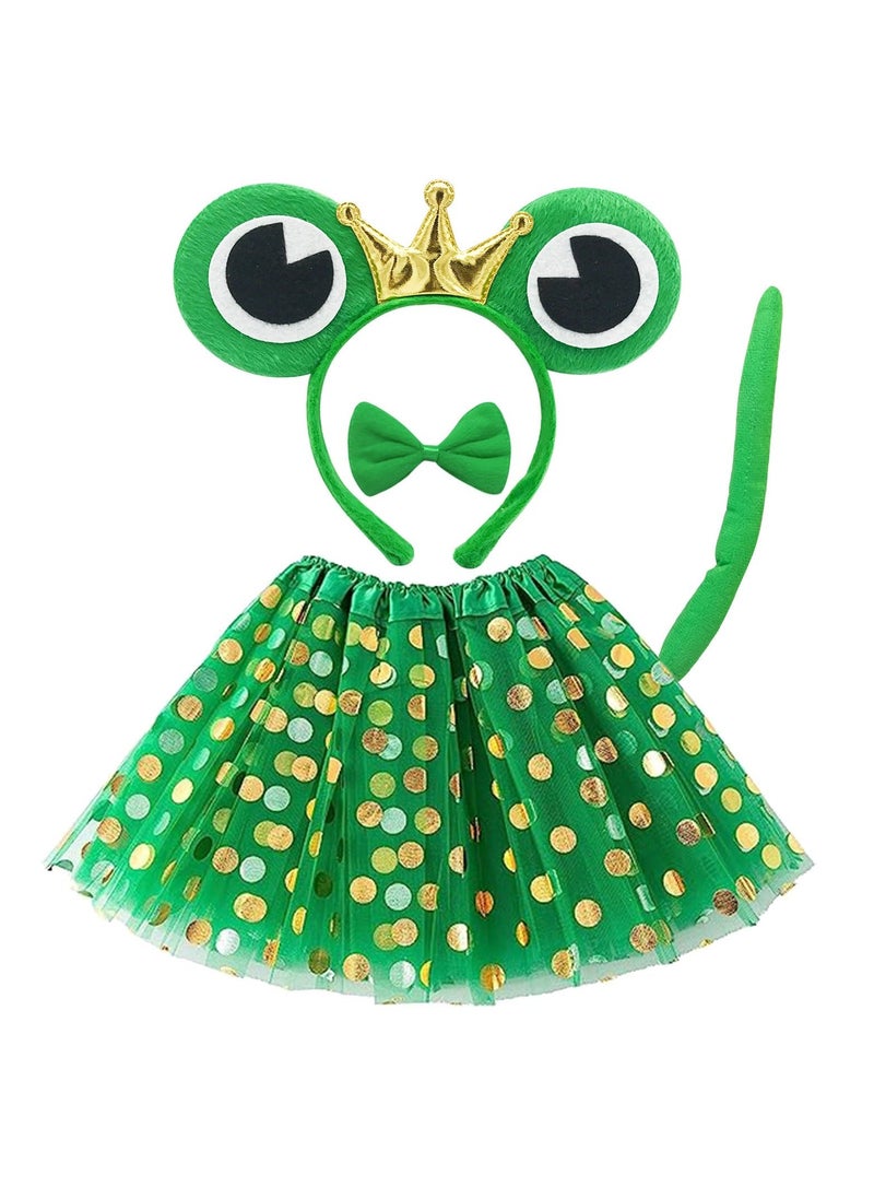 Excefore Frog Costume Set, Frog Costume Tutu Set Animal Fancy Dress, Tutu Animal Costume for Kids Girls Animal Fancy Dress Up Cosplay Children Birthday Carnival Halloween  - Image 1