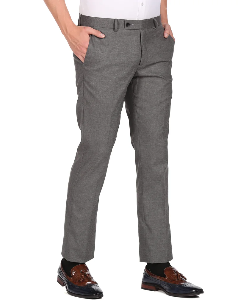 Arrow Hudson Tailored Fit Patterned Trousers