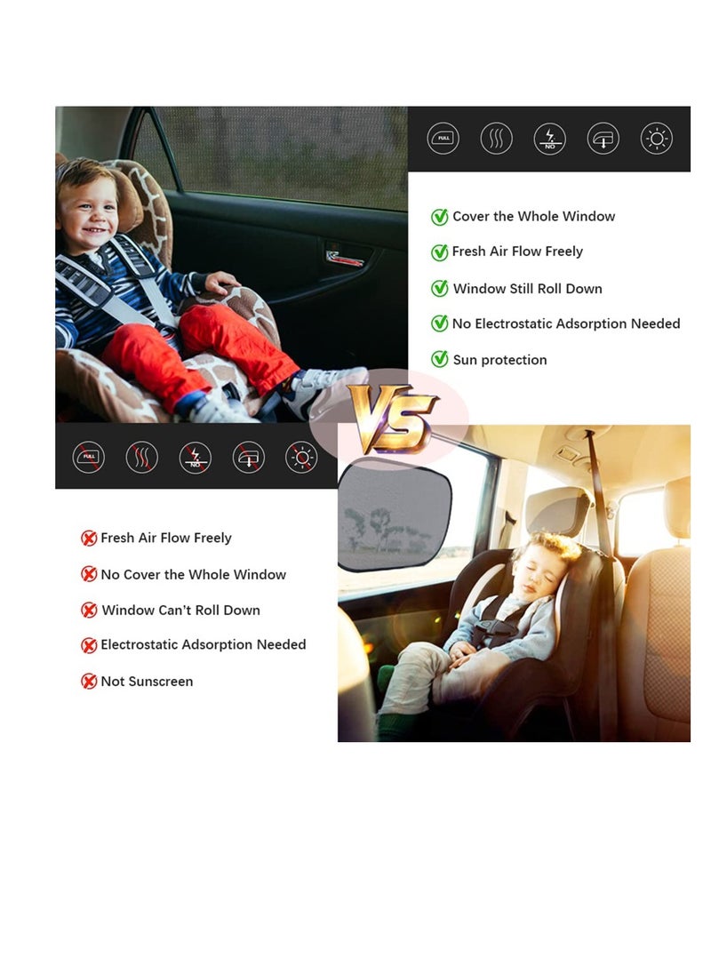 KASTWAVE - Car Window Shade, Car Back Window Sun Shade and Privacy Protect for Toddler Kids Baby Adult Double Layer Design Sun Glare and UV Rays Protection for Your Child Baby Side Window Car Sun Shades (2 Pack) - Image 1