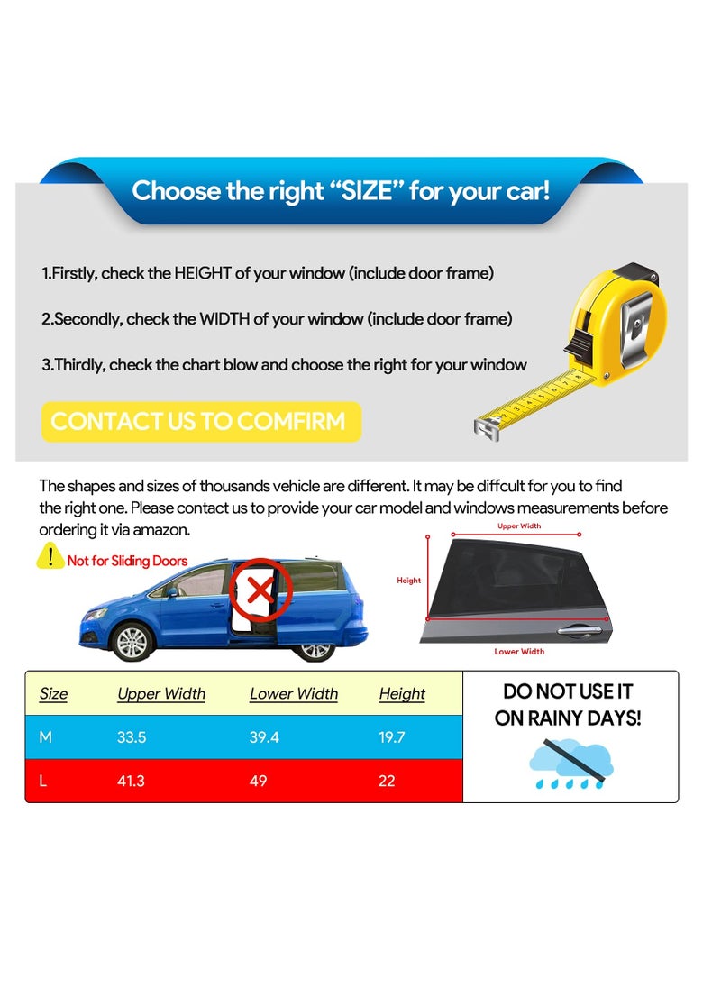KASTWAVE - Car Window Shade, Car Back Window Sun Shade and Privacy Protect for Toddler Kids Baby Adult Double Layer Design Sun Glare and UV Rays Protection for Your Child Baby Side Window Car Sun Shades (2 Pack) - Image 1