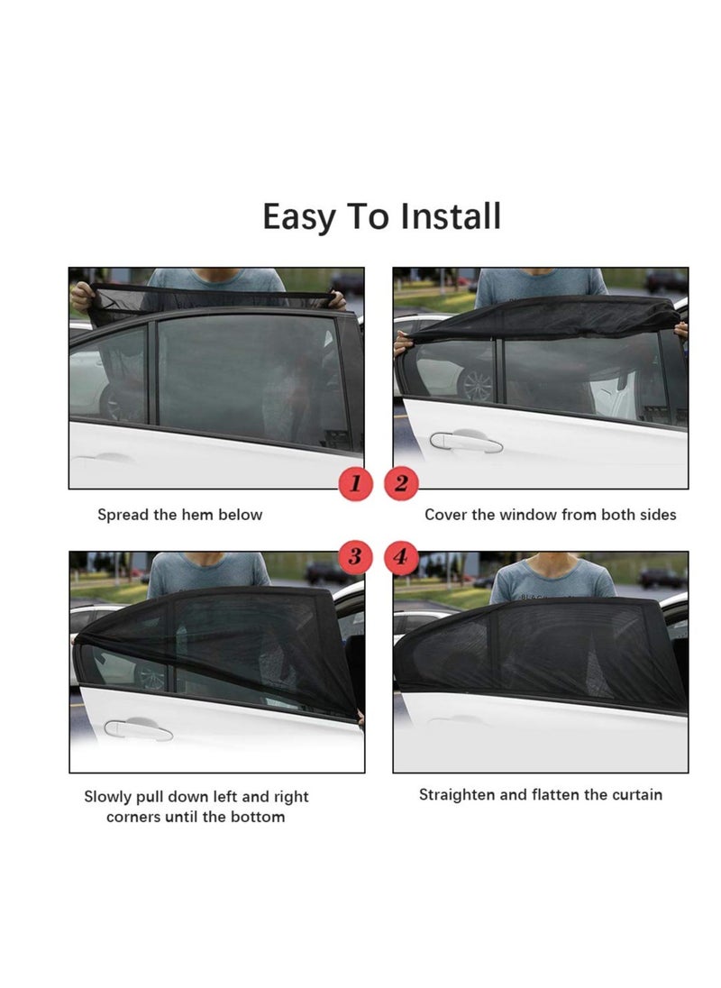 KASTWAVE - Car Window Shade, Car Back Window Sun Shade and Privacy Protect for Toddler Kids Baby Adult Double Layer Design Sun Glare and UV Rays Protection for Your Child Baby Side Window Car Sun Shades (2 Pack) - Image 1