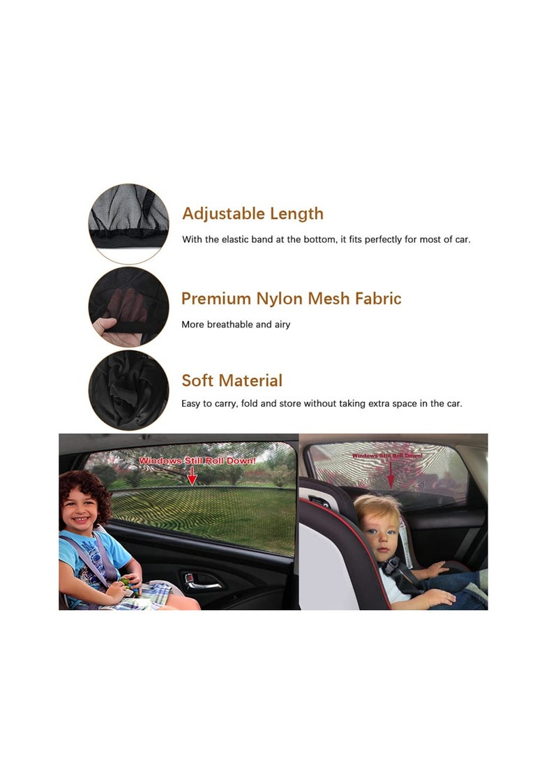 KASTWAVE - Car Window Shade, Car Back Window Sun Shade and Privacy Protect for Toddler Kids Baby Adult Double Layer Design Sun Glare and UV Rays Protection for Your Child Baby Side Window Car Sun Shades (2 Pack) - Image 1