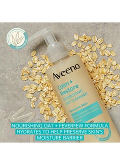 Aveeno Aveeno Calm + Restore Facial Cleanser for Sensitive Skin, Hydrating Gentle Milky Face Cleanser with Nourishing Oat and Feverfew, Hypoallergenic Formula, Fragrance Free, 7.8 FL OZ  - Image 3
